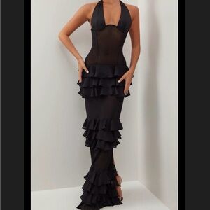 Heiress Beverly Hills Elegant Black Halter Dress